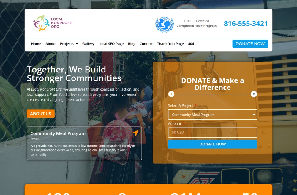 Community directory website screenshot