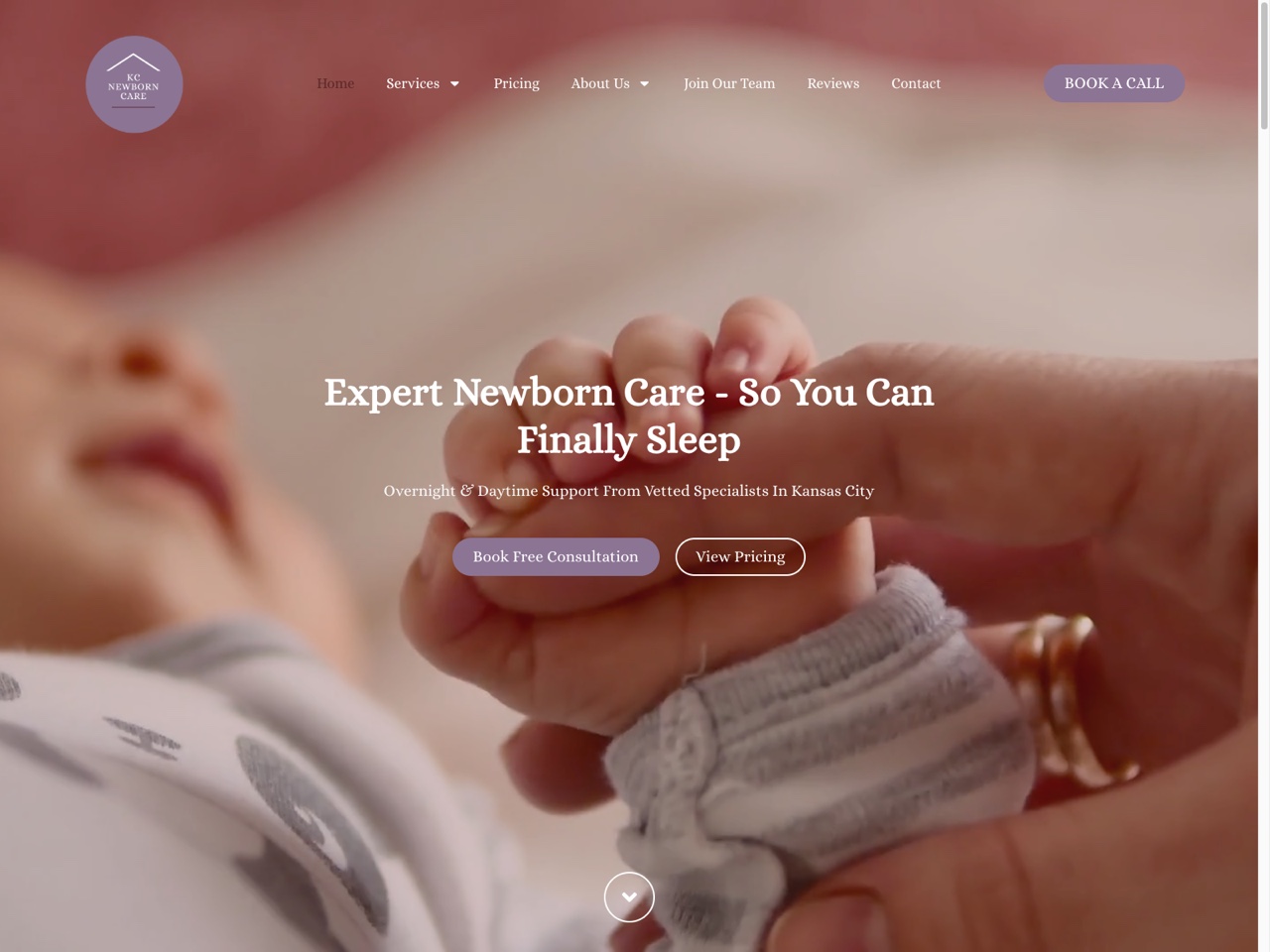 KC and SLC newborn care website screenshot